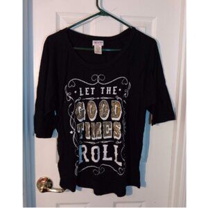 Appropriate Behavior Juniors XL t shirt black. let the good times roll!